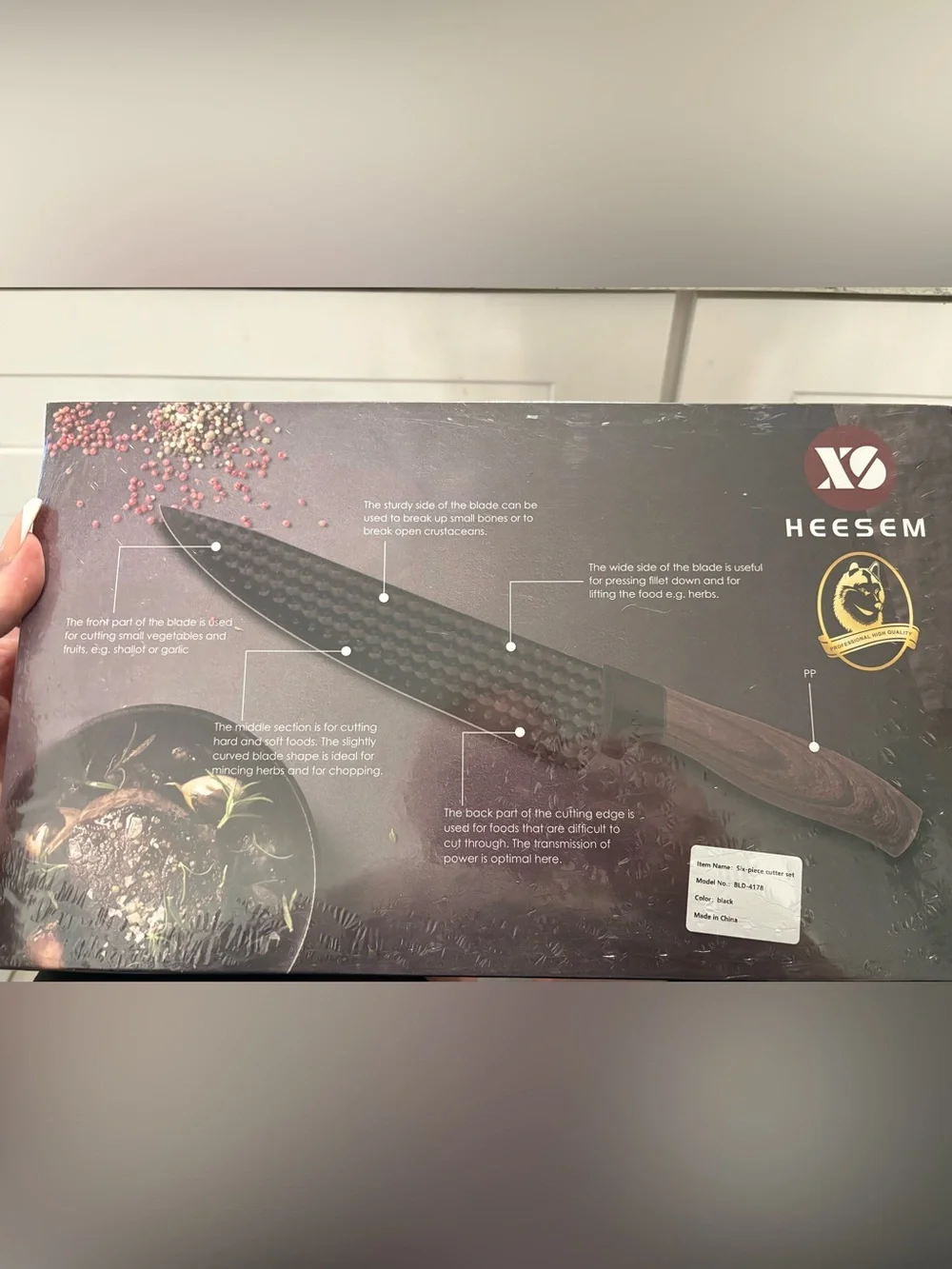 HEESEM 6-Piece Kitchen Knife Set | New in Sealed Box | Black